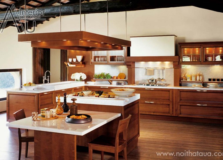 tủ bếp gỗ tự nhiên