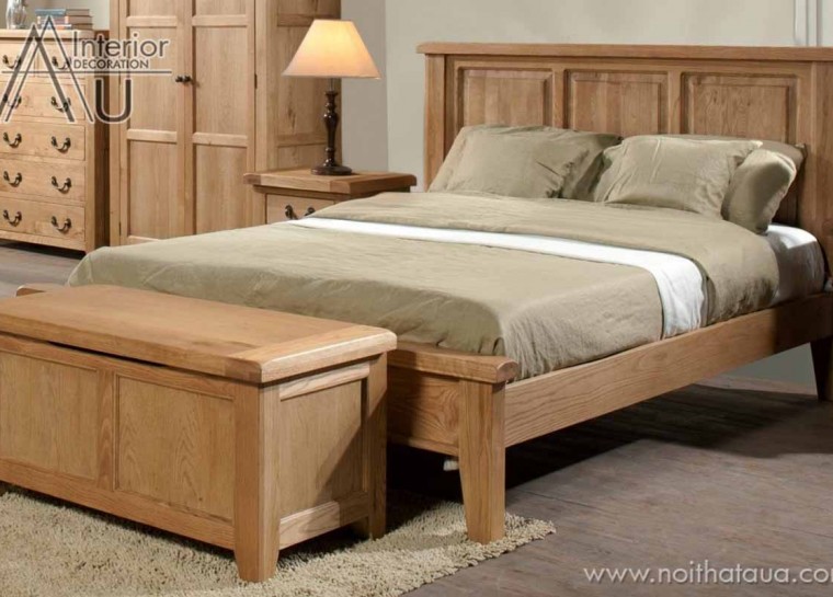 giường ngủ gỗ sồi mỹ